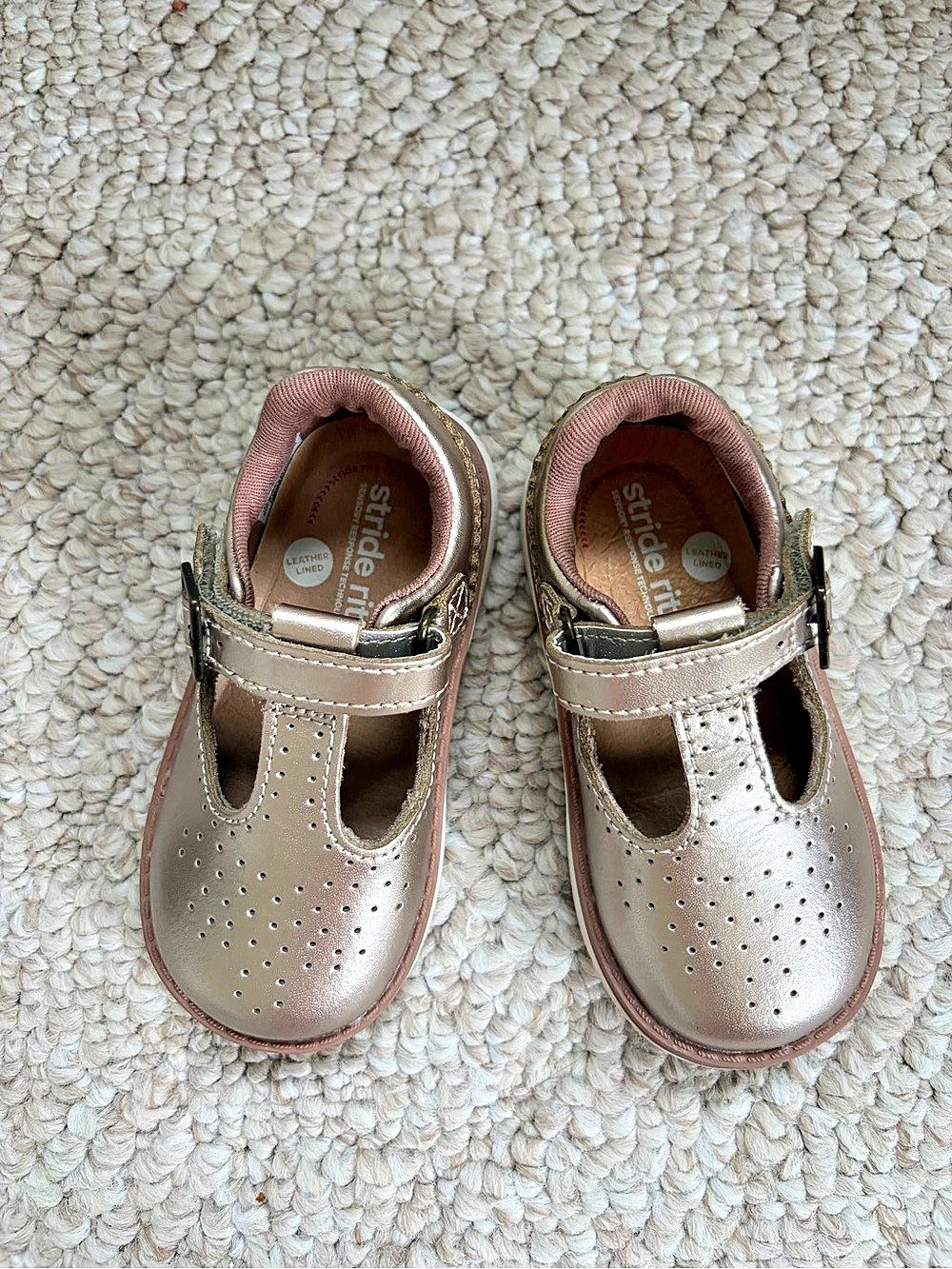 Stride Rite baby Mary Jane Girls Gold Shoes US 5